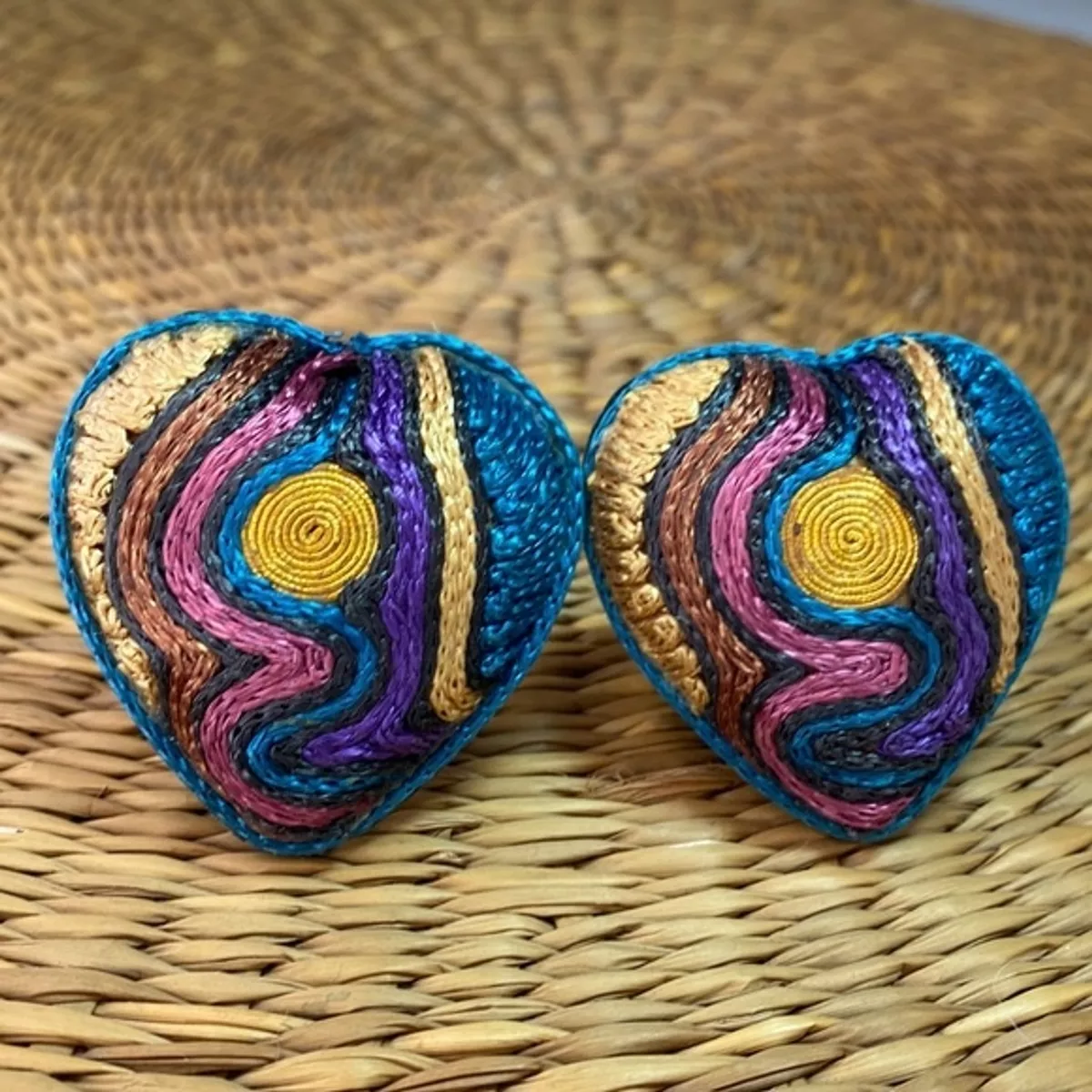 Heart shaped clip on earrings outlet