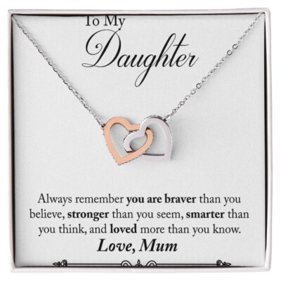 Interlink Herz HALSKETTE Damen Modeschmuck Frau Tochter Geschenk von MAMA