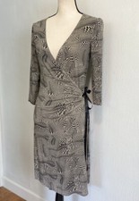 EXPRESS Women’s Sexy Geometric Black Tan Wrap Dress Small