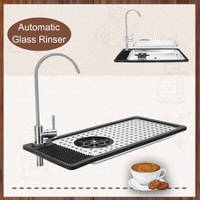 Glass Rinser W/Faucet Multi Angle Nozzle Cup Washer Pitcher Cleaner Drain Board