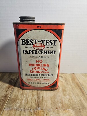Vintage BEST-TEST PAPER CEMENT CAN - EMPTY