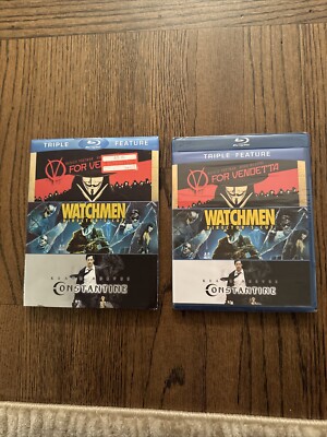 V for Vendetta Watchmen Constantine Triple Feature Bluray W/ Slipcover - New