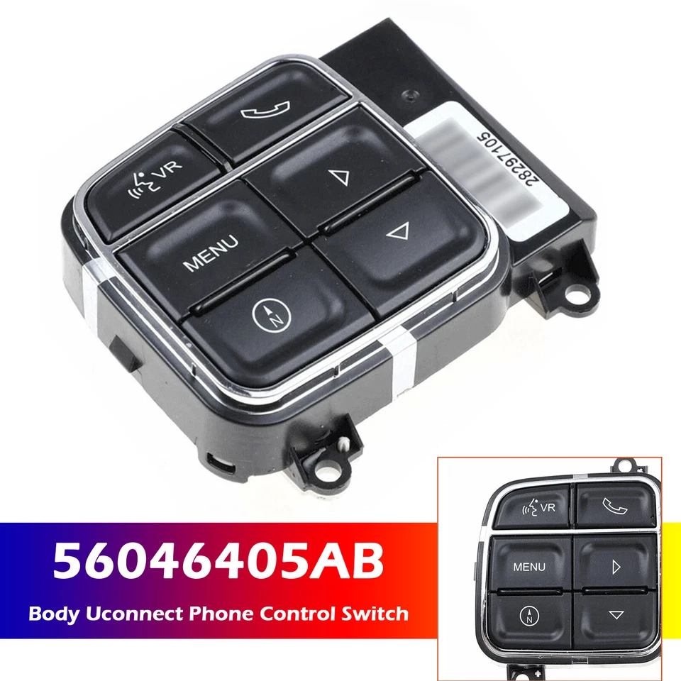 Body Uconnect Phone Control Switch 56046405AB for Jeep Wrangler JK 2012-2018 Foto 2 de 4