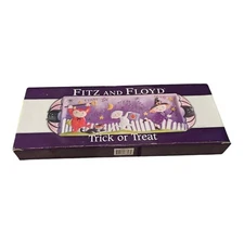Fitz and Floyd Trick or Treat Ceramic Tray Kids in Costume New in Box