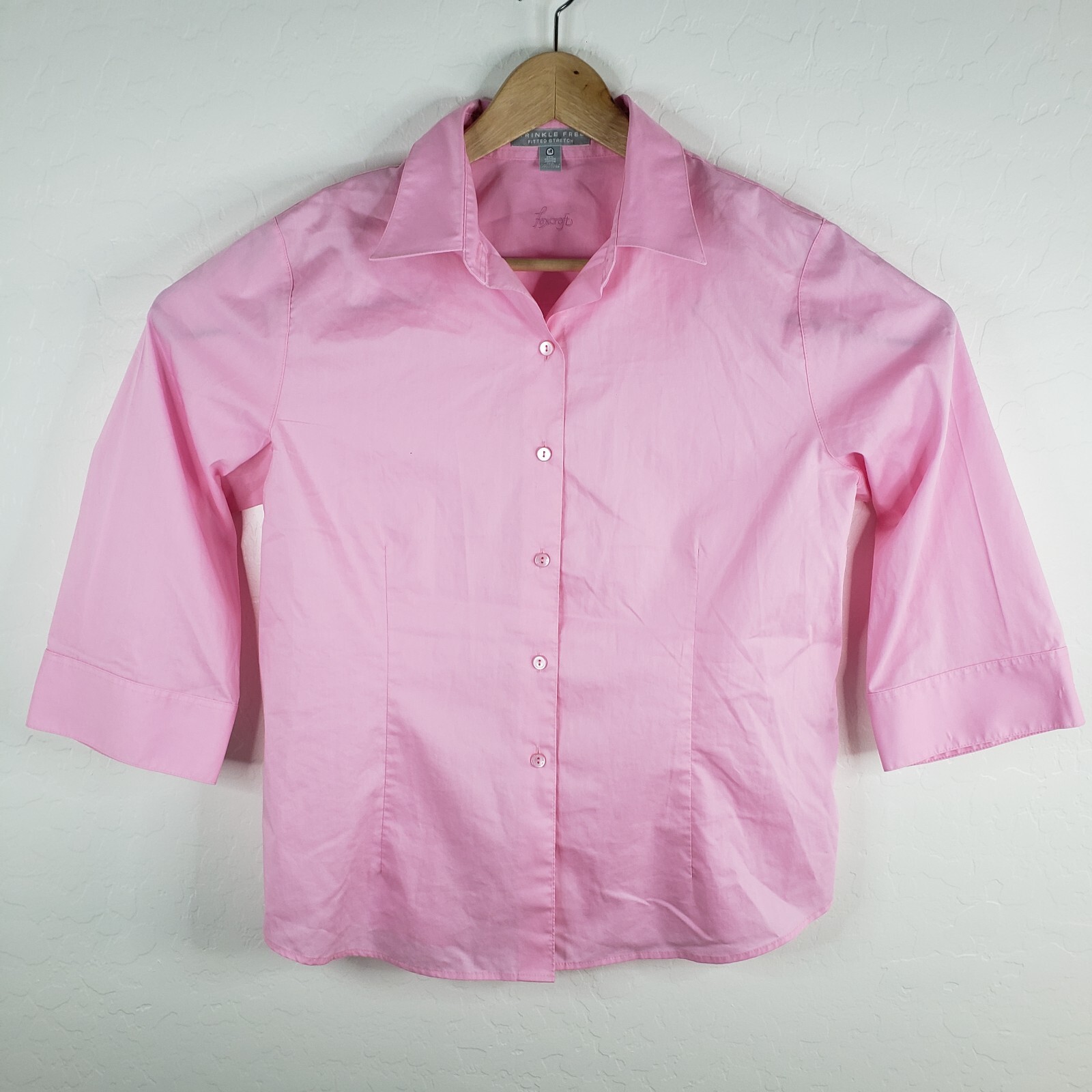 foxcroft fitted stretch cotton blouse