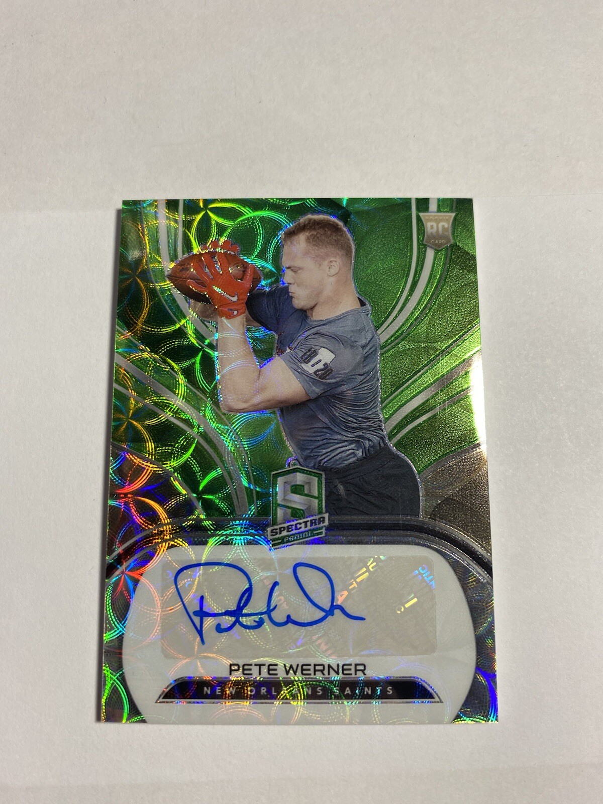 Pete Werner Panini Spectra #275 Patch Autograph-Neon Green