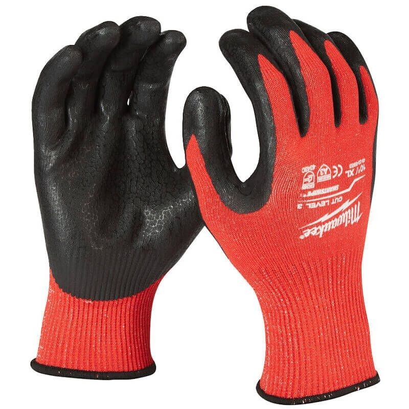 Milwaukee Cut Gloves Level 3 Dipped Resistant Safety Work Builder Protection XXL