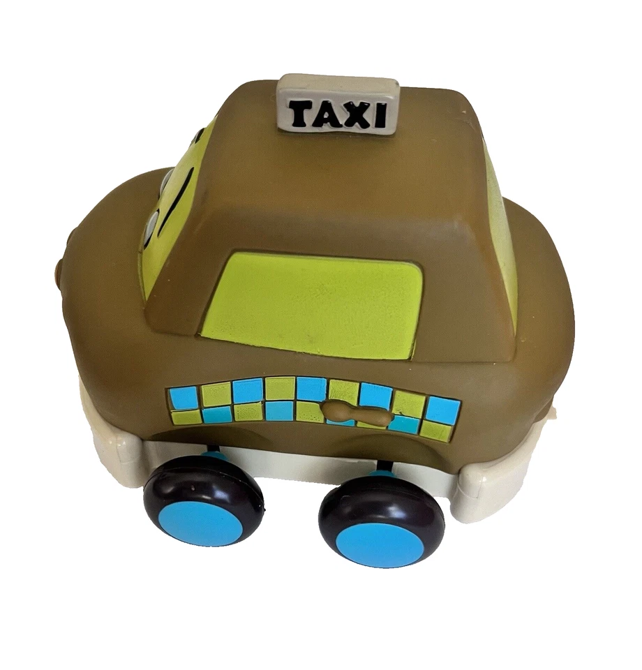 Pull-Back Taxi Car Green Vehicle Just B. Wheeee-ls Developmental Toy Kids - Image 3 of 4