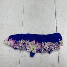 American Eagle Outfitters Bikini Swim Top Womens L Blue Floral Ruffle Bandeau