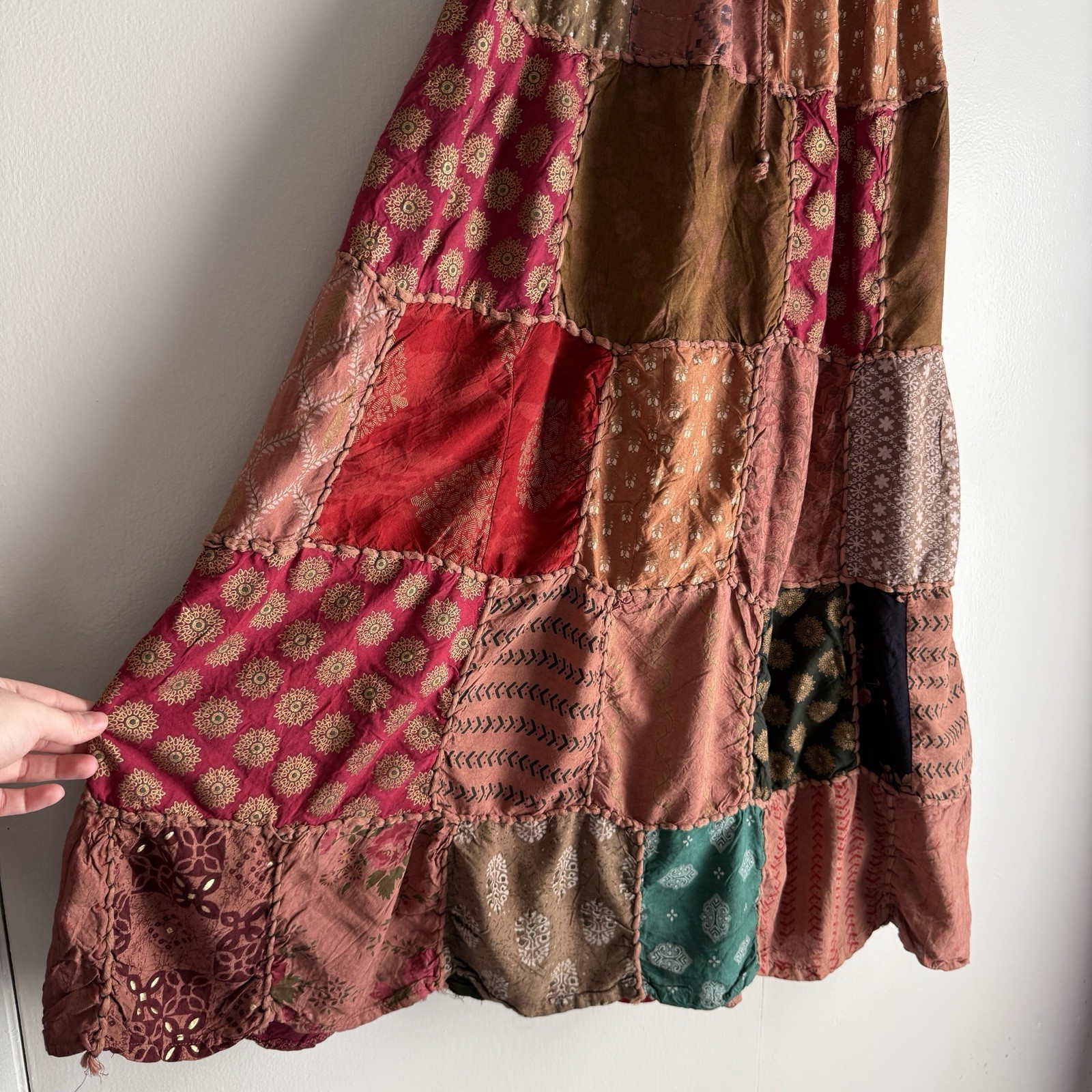 Handmade Patchwork Boho Maxi Skirt Unbranded Whim… - image 4