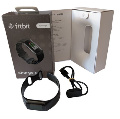Google Fitbit Charge 6 schwarz - Originalverpackt mit Ladegerät - BESCHREIBUNG LESEN / AKKU DEGRADET