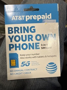 AT&T Prepaid Sim Card Bring Your Own Phone 5G 3 In 1 Fits All Phones
