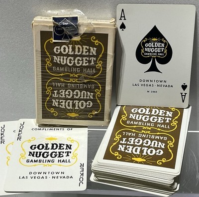 Golden Nugget Casino Gambling Hall Brown Playing Cards Deck Las Vegas Vintage