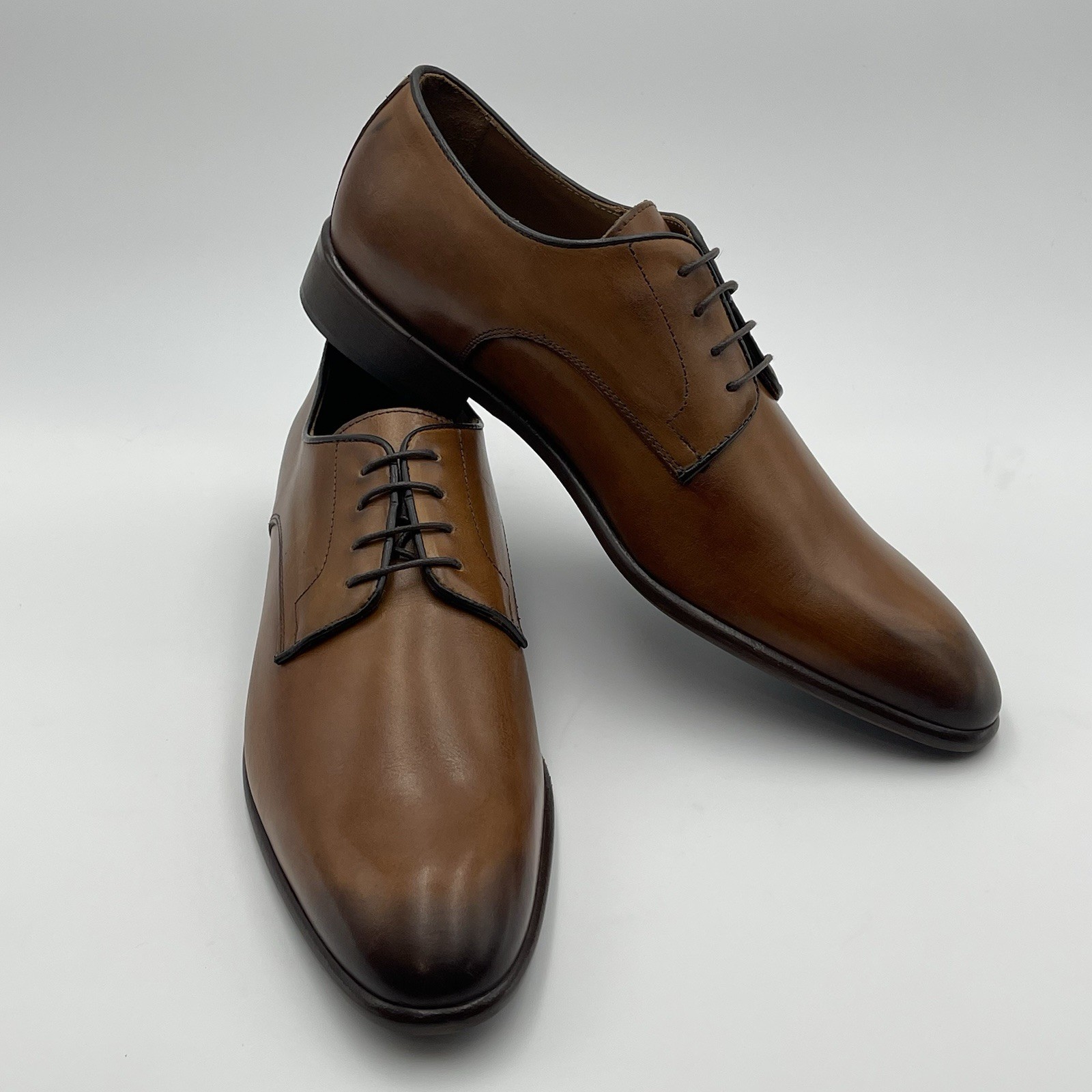SAOLA Scarpe eleganti Bruno Magli Salerno stringate derby uomo pelle marrone TG 13 MSRP $298