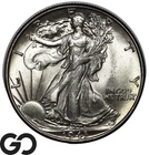 1943 Walking Liberty Half Dollar, Very Sharp Strike, Gem BU++ Toner