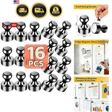 16 Pack Fridge Magnets Magnetic Push Pins Small Strong Hold Whiteboard Clips