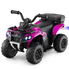6V Kids Ride On ATV w/ Music  Spray Function USB Port Storage Box Toy Car