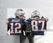 Tom Brady and Rob Gronkowski Patriots Canvas Wrap or Museum-Quality Poster
