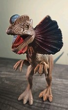 Dinosaur Dilophosaurus with Neck Frill plastic toy Figure 12  long 8  tall