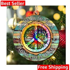 Hippie Christmas Ornaments 2025 - Wooden Ornaments Christmas Tree Decoration ...