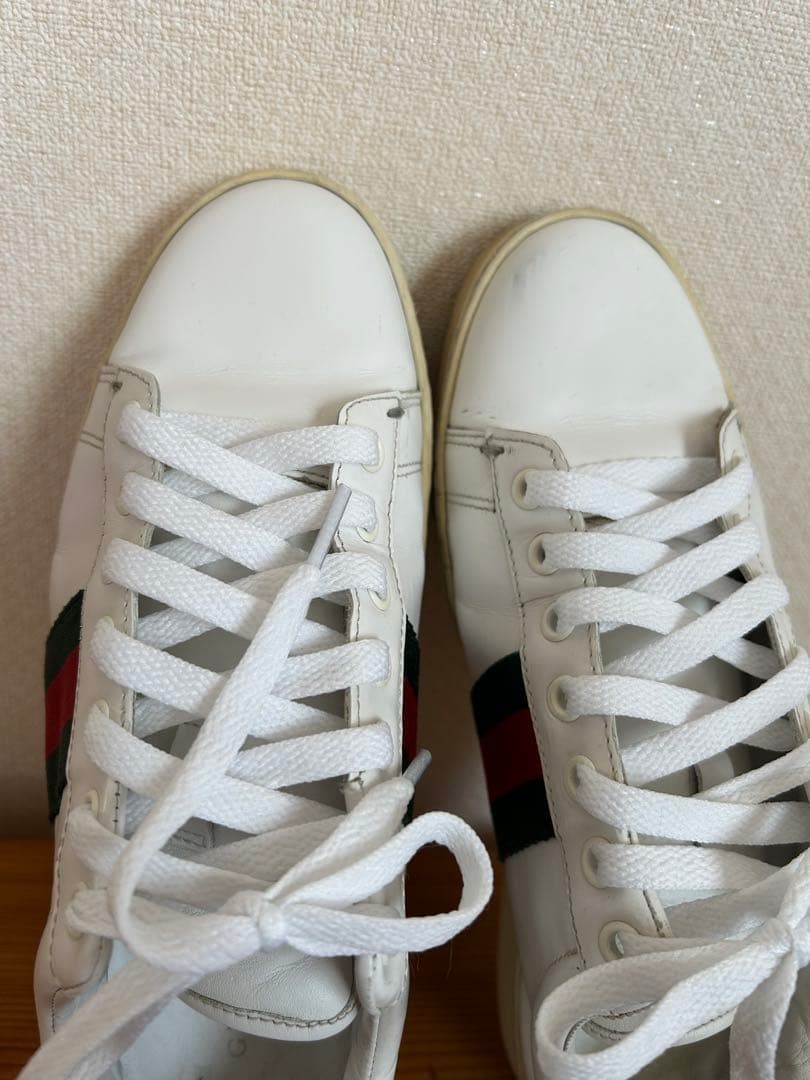 Auth Gucci Leather Sherry Line White Low cut Sneakers EU36.5 US6.5 UK3.5 Women thumbnail 3
