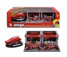 Burago Ferrari 1:43 Formula 1 Deluxe Pit Set - Garages / Pit Crew / 3 x F1 Cars