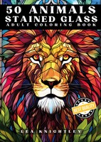 50 Animals Stained Glass Adult Coloring Book Lea Knightley Taschenbuch Englisch