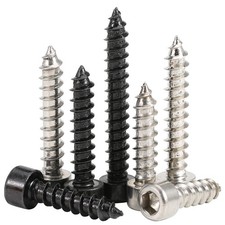 M1.7 - M6 Black Zinc/Nickle Plated Allen Socket Self Tapping Screws Bolts 8.8