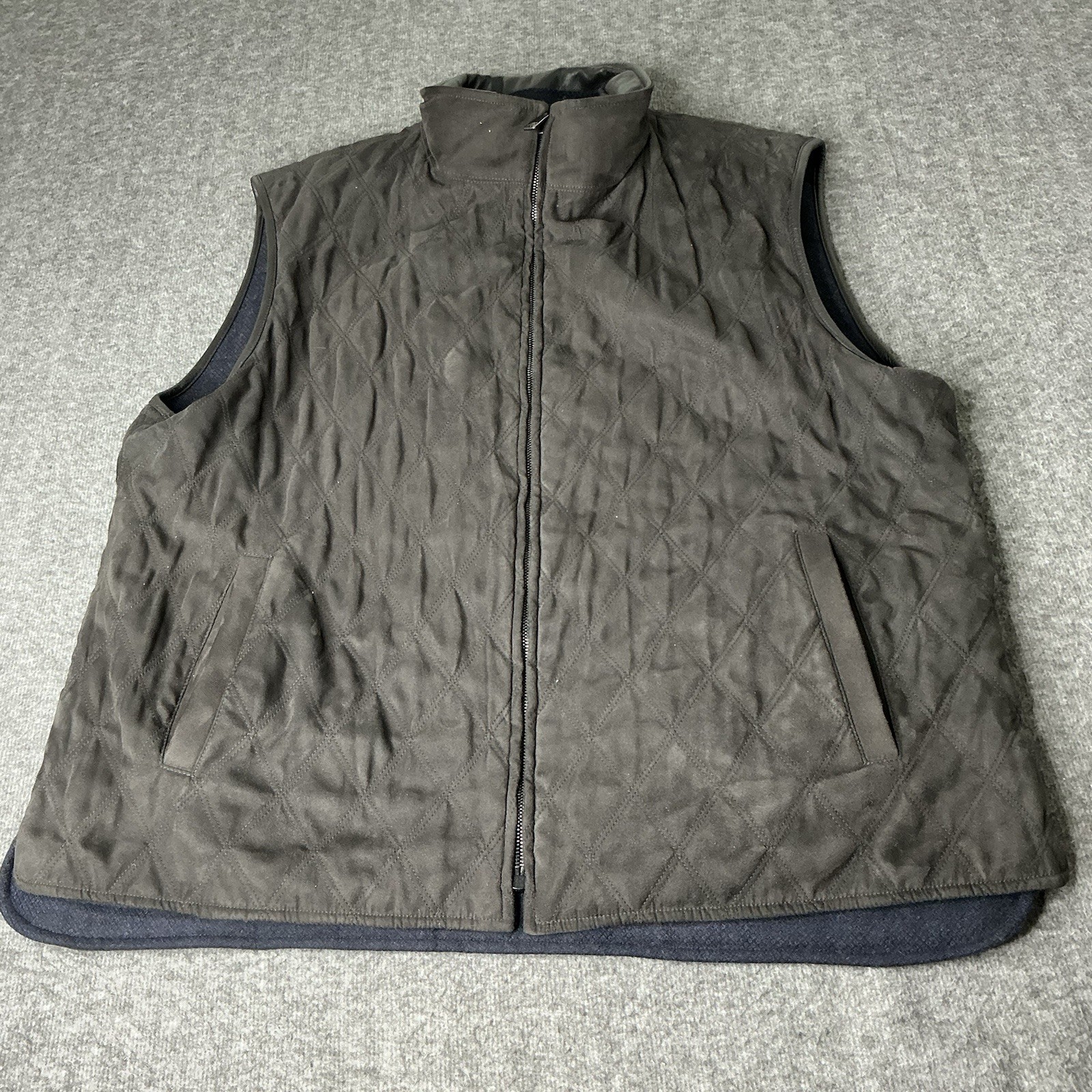Corneliani Quilted Vest Mens 56 Us 46 Virgin Wool Cashmere Reversible Italy Made