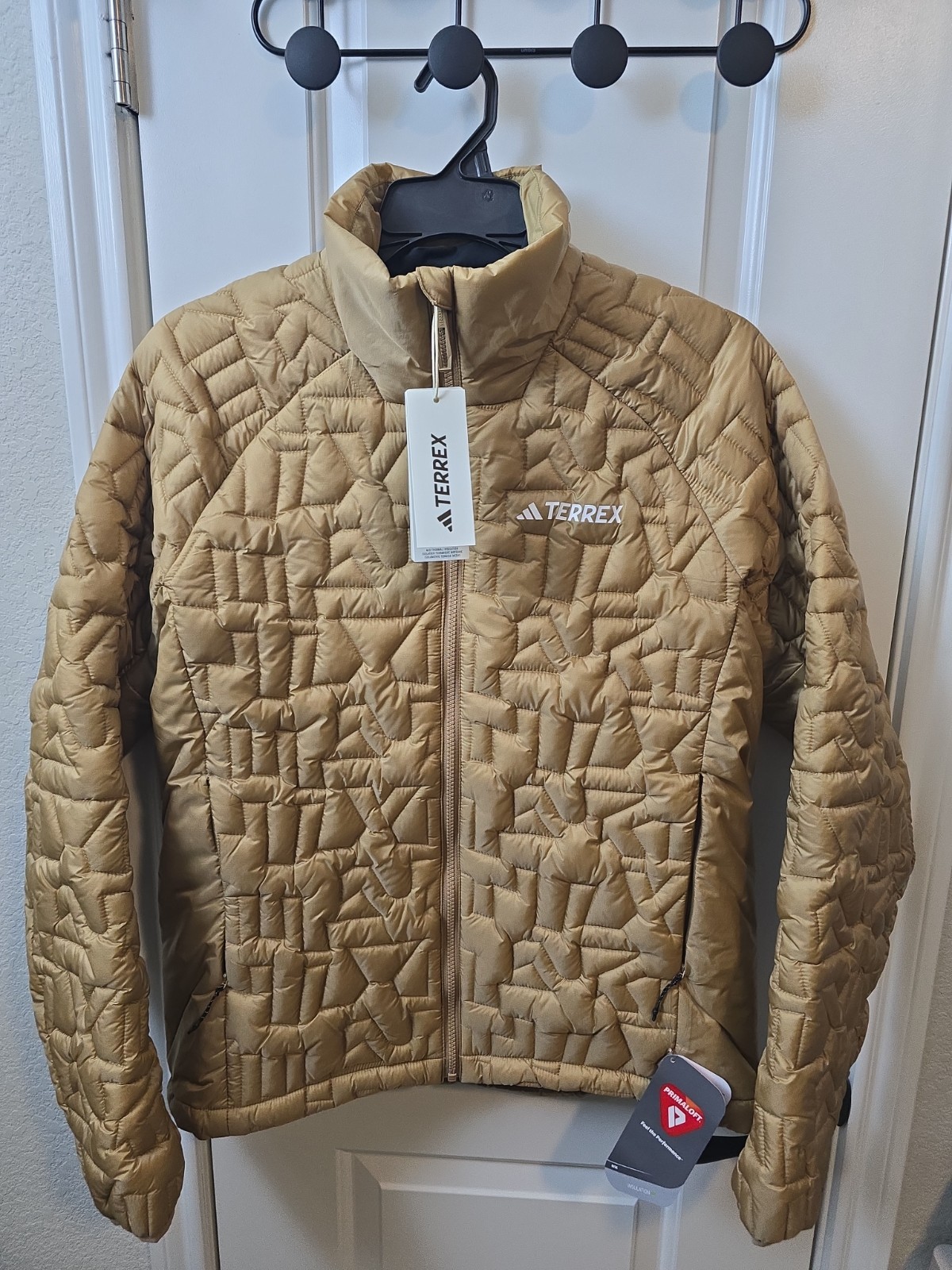 NEW Adidas Terrex XPR LF Hiking Jacket Primaloft Tan Men's Size L JL9750