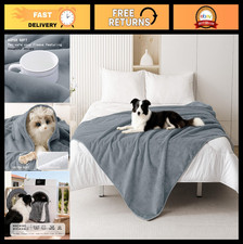 Waterproof Pet Blanket, Reversible Sherpa Fleece Throw for Dogs Cats, 60x80