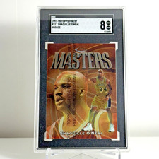 1997-98 Topps Finest Shaquille O'Neal Bronze SGC 8 Masters Lakers Shaq