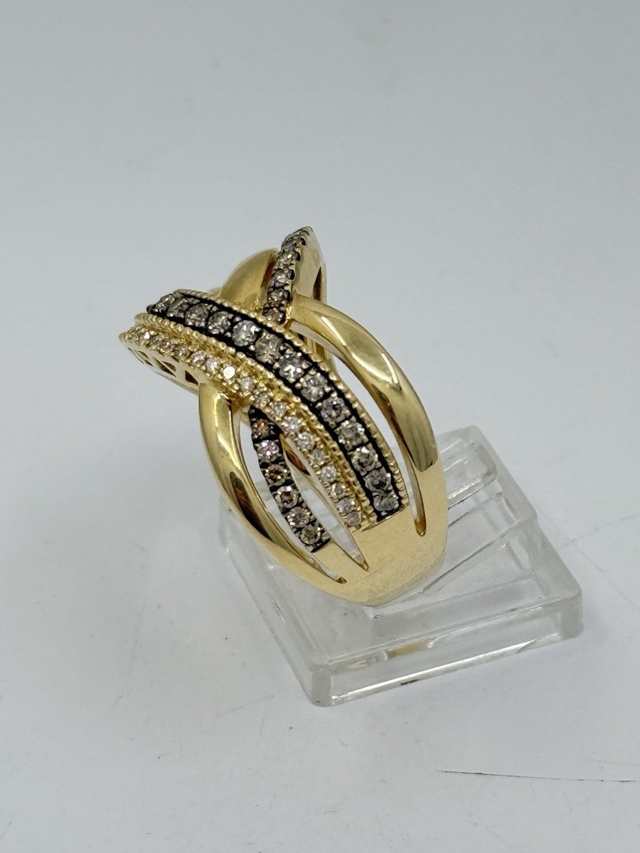 LeVian 14k Honey Yellow Gold 1CTW Diamond 20th Anniversary Ring Sz