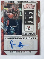 2020 Contenders Draft Picks Game Ticket Blue #/99 Mamadi Diakite #95 Auto UVA