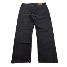 Vintage Levi's 505 Jeans Black Denim Regular Fit Straight Leg Mens Size 38 x 30