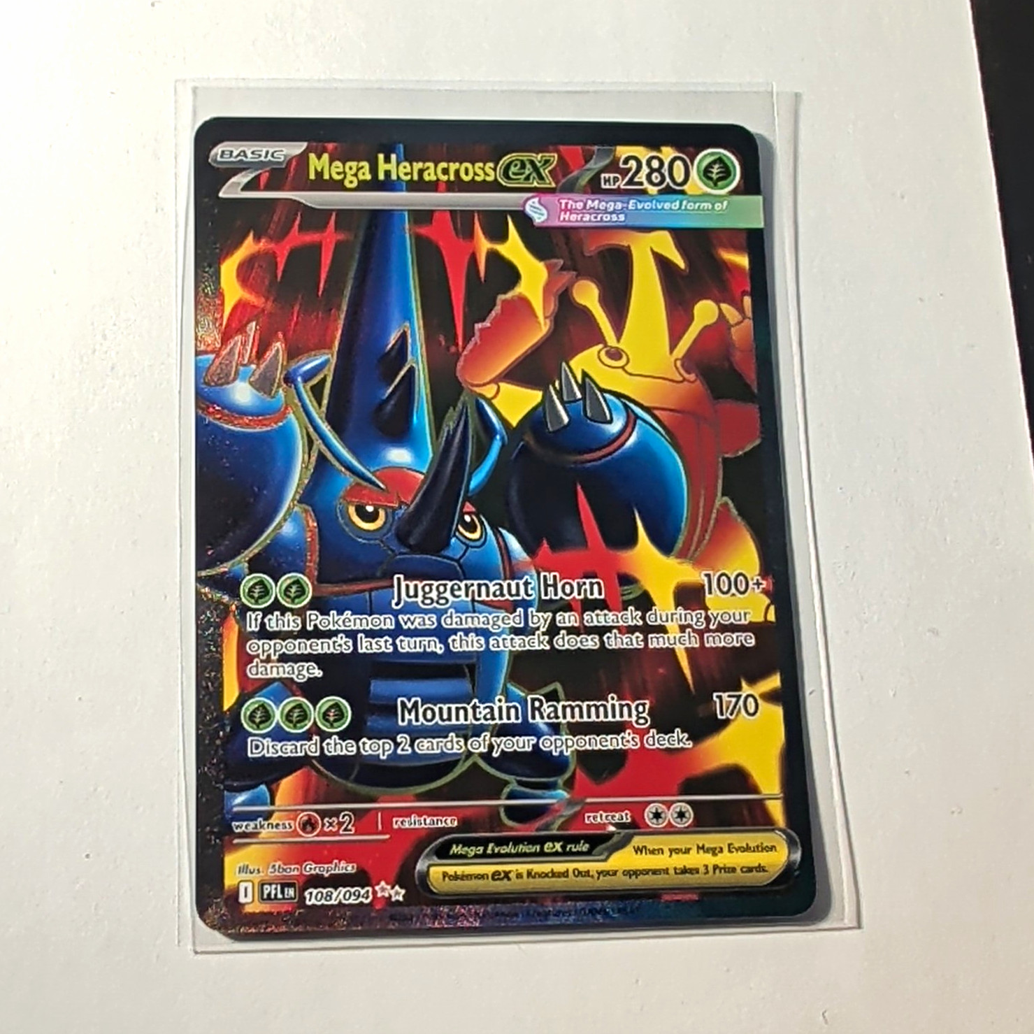 Mega Heracross EX 108/094 Holo Full Art UR EN ME02 Phantasmal Flames 280 HP