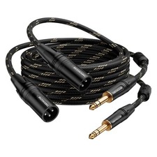 25ft 2packs XLR Male to 1/4 Male, TRS to XLR Nylon Braided Microphone Cable