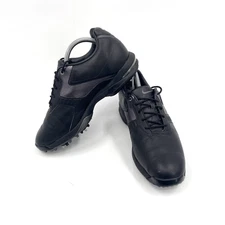 NIKE Men's Size 9 Black/Silver Air Academy II Leather Low-Top Golf Shoes Cleats