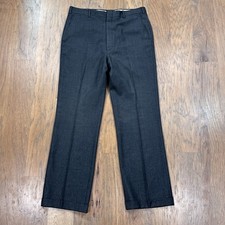 Vintage Jos A Bank Pants Mens 34x32 Gray Wool Executive Pleated Cuff Trouser 80s