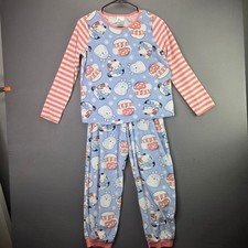 Squishmallows Pajama Set Winter Fleece Long Sleeve XL 14/16 Blue Pink Striped