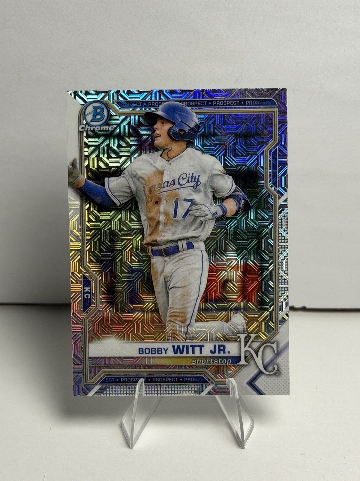 2021 Bowman Chrome BOBBY WITT JR mega mojo refractor BCP-1 Kansas City Royals