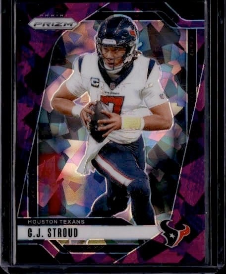 2024 Panini Prizm - CJ Stroud Purple Cracked Ice Prizm #111 /225