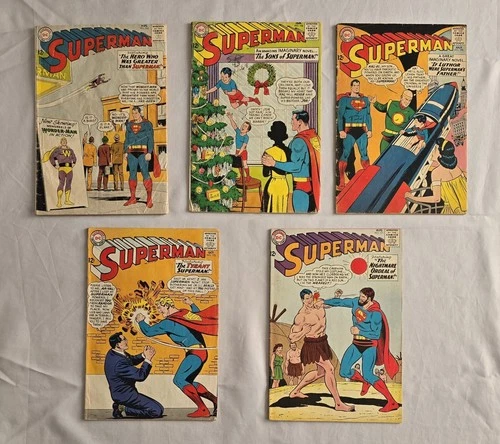 Superman Comics Lot: 5 Vintage Issues (1960s) Silver Age