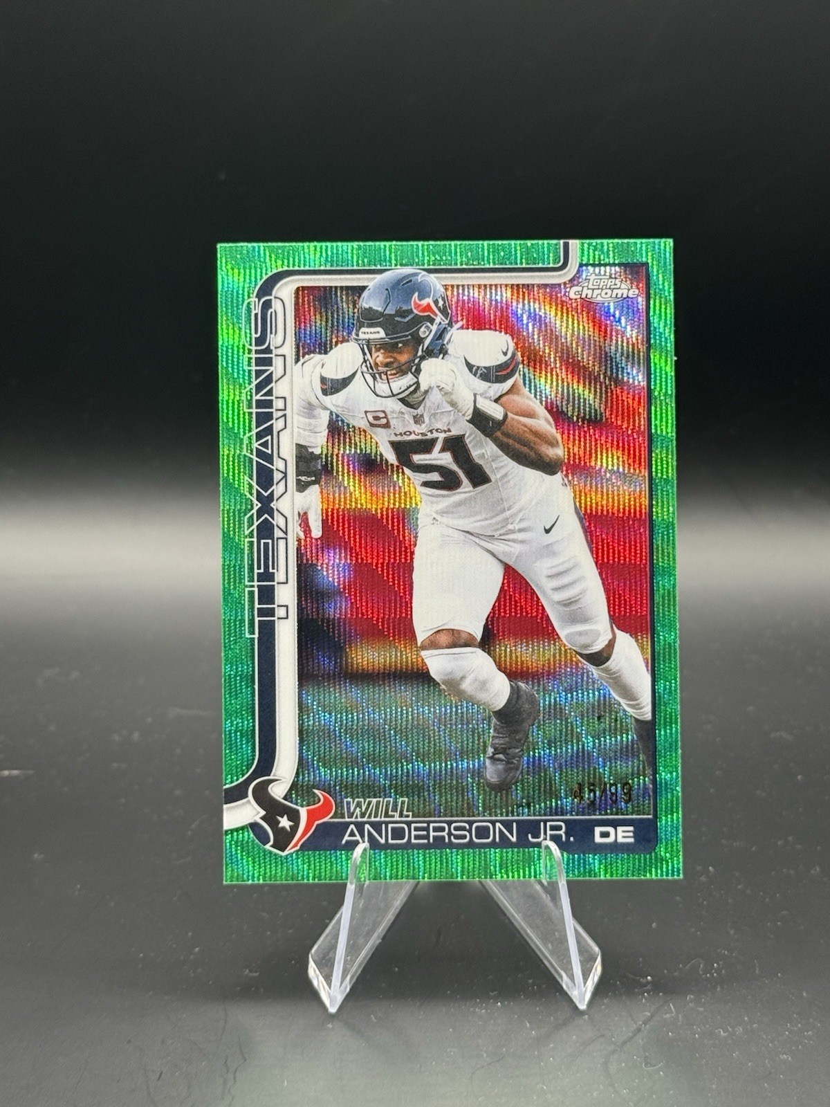 2025 Topps Chrome Will Anderson Jr. Green Wave Refractor /99 Houston Texans