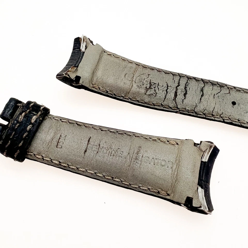 Correa de reloj Breguet genuina de cuero de cocodrilo marrón oscuro 22 mm x 18 mm Foto 4 de 4