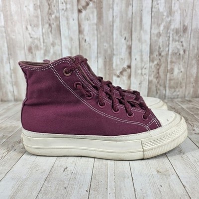 Converse Chuck Taylor All Star Platform High Top Burgundy Womens Size 8.5
