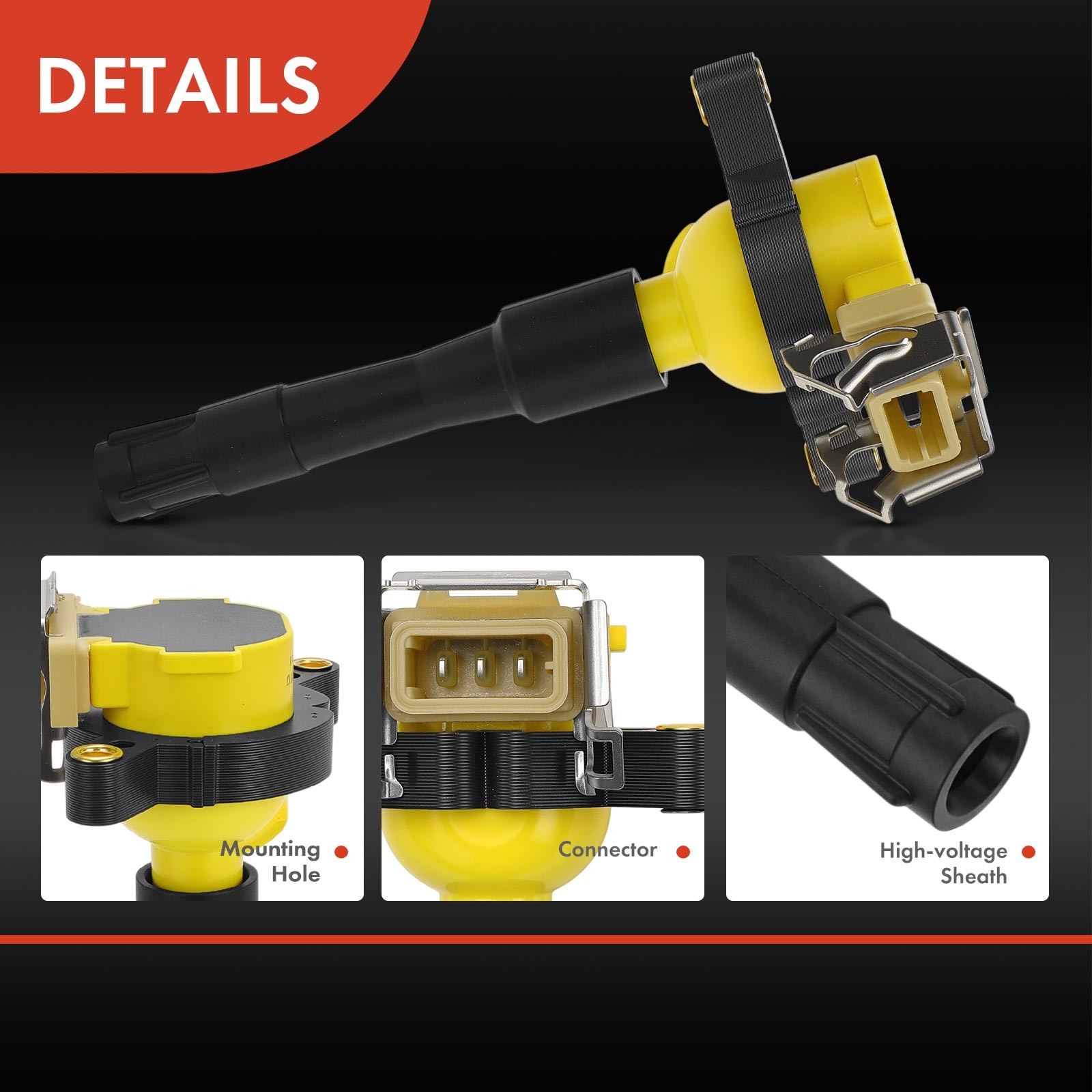 6Pcs Yellow Ignition Coil for BMW E46 320i 330i X5 Z3 M3 Land Rover Rolls-Royce