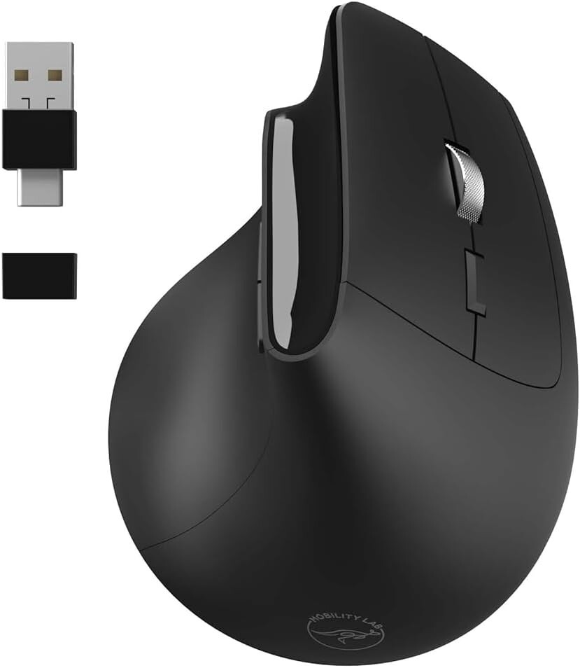 Souris optique verticale sans fil Mobility Lab avec boutons silencieux et DPI ajustable
