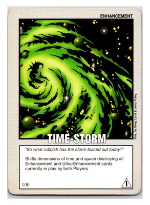 1995 Caliber Games Power Cardz #100 Time Storm Enhancement Sky Universe CCG Card