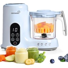 Baby Food Maker with Steam Basket Puree Blender Grinder Blue Grownsy Step Mills